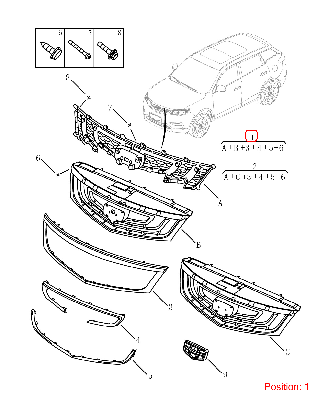 GEELY Front grille OEM 6013003800 FOR Emgrand 6013003800-GEELY_OEM