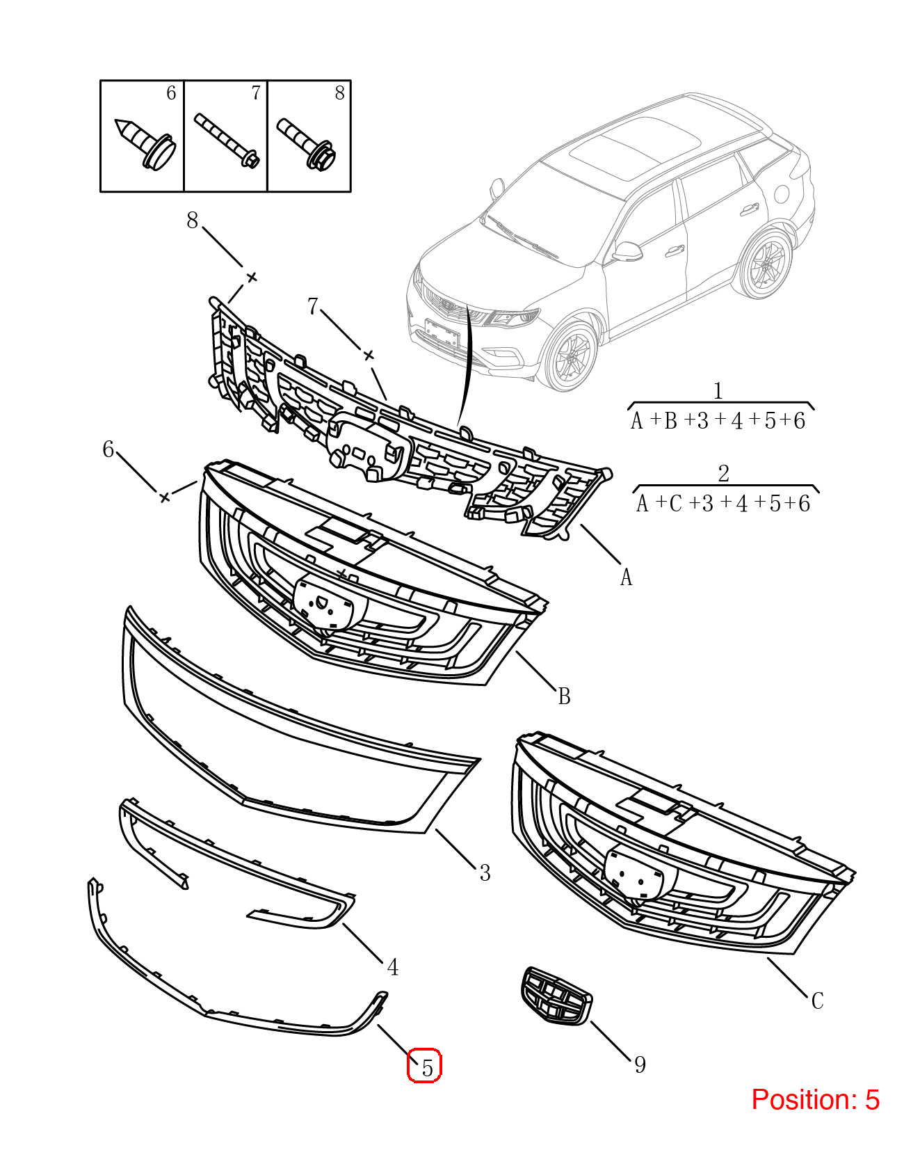 GEELY Front grille trim OEM 6013005700901 FOR Emgrand 6013005700901-GEELY_OEM