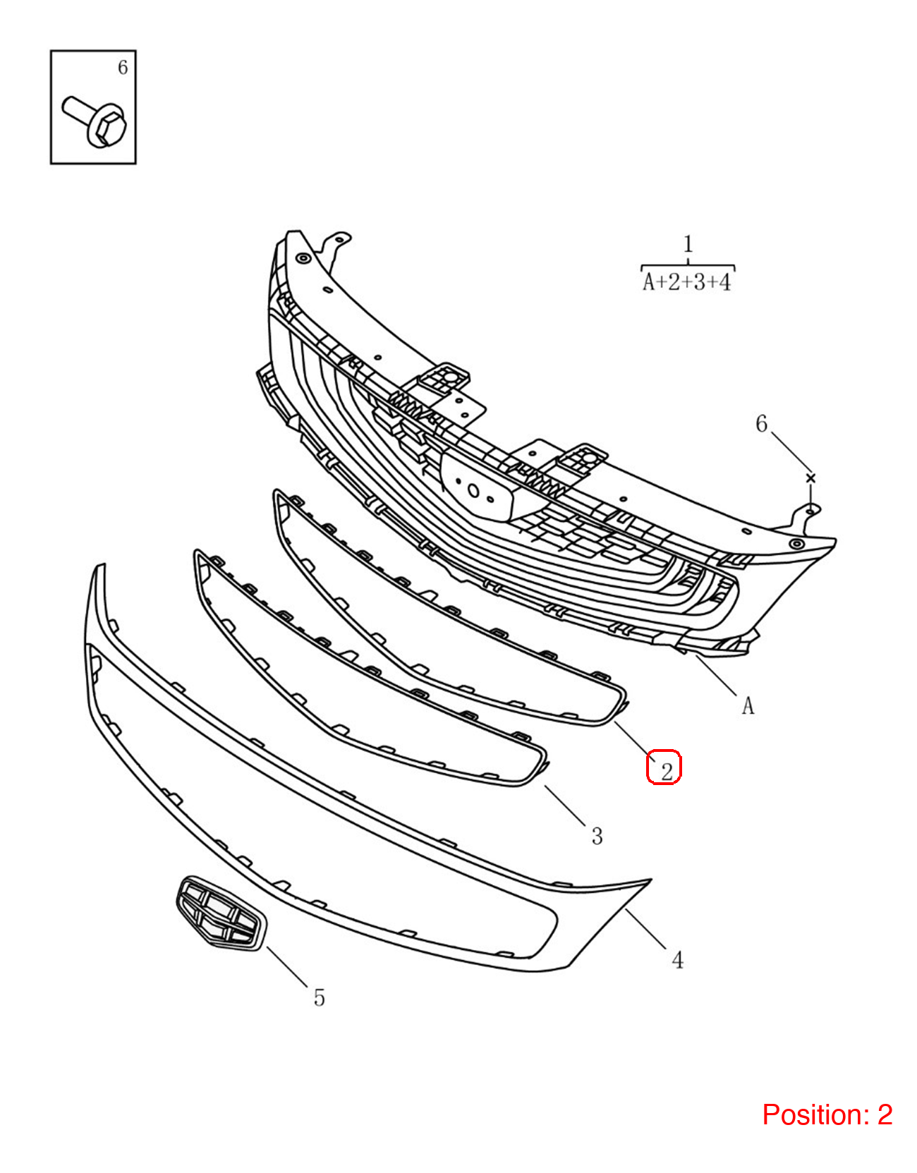 GEELY Front grille trim OEM 6013024000 FOR Binrui 6013024000-GEELY_OEM