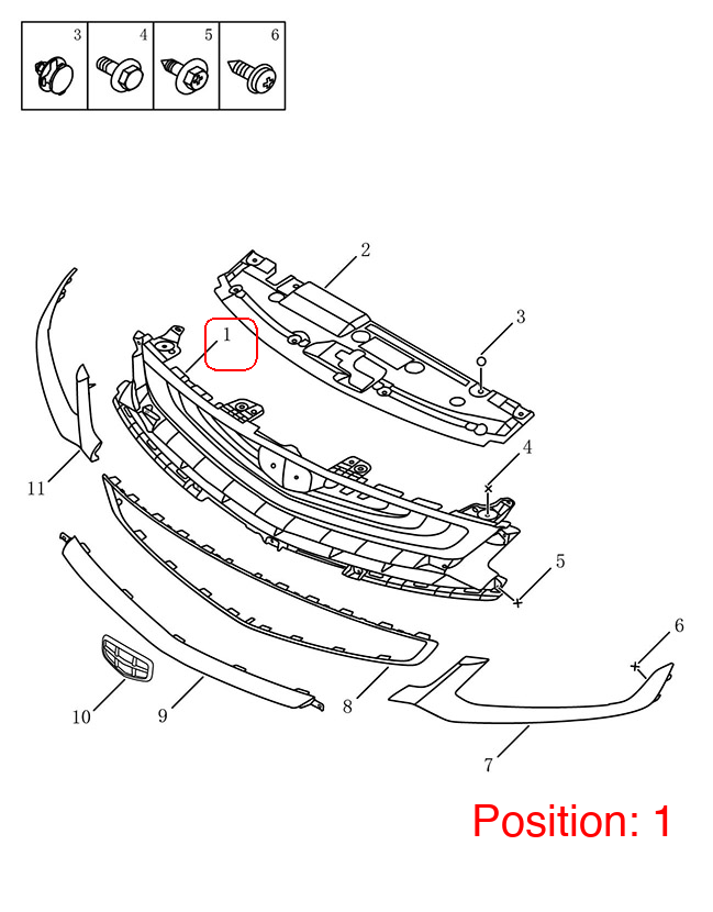 GEELY Front grille OEM 6013025000 FOR Coolray 6013025000-GEELY_OEM