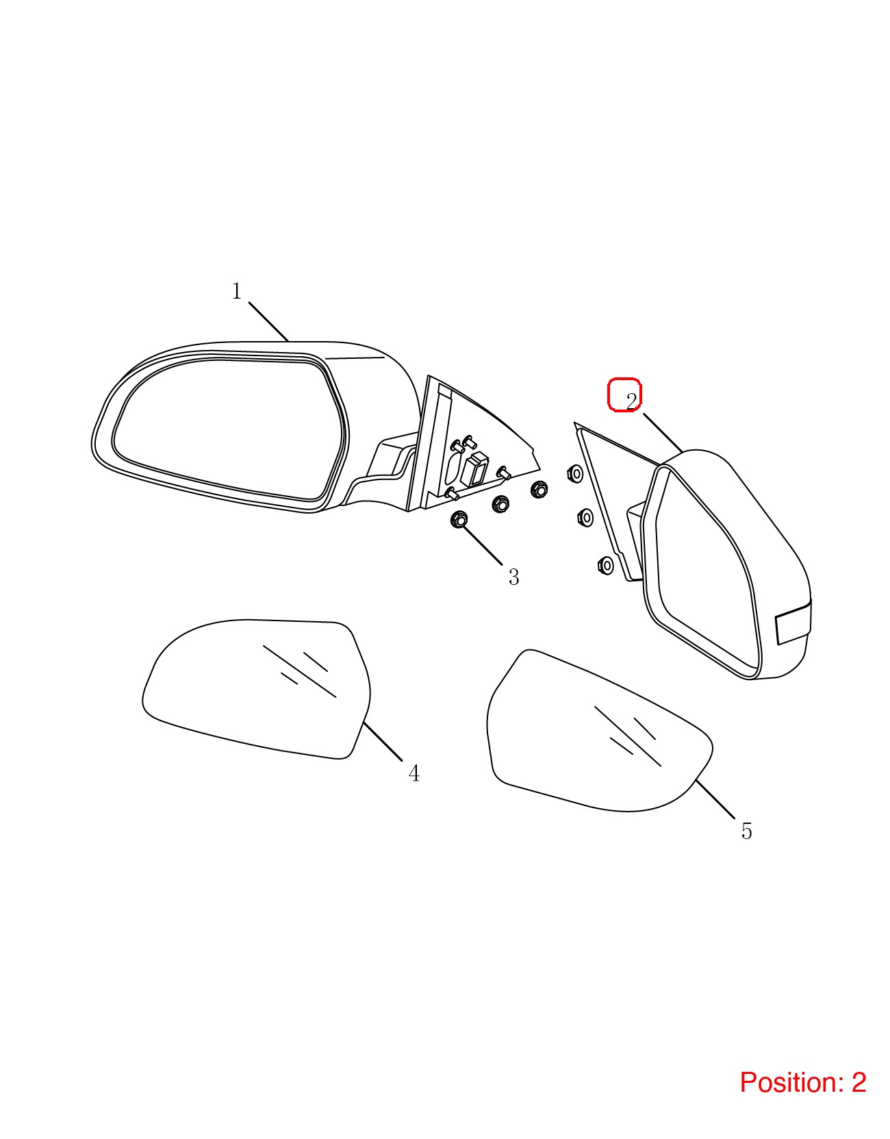 GEELY Reverse mirror assembly OEM 6017007800A05 FOR Emgrand 6017007800A05-GEELY_OEM