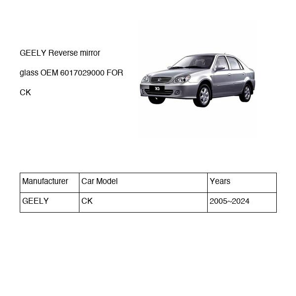 GEELY Reverse mirror glass OEM 6017029000 FOR CK 6017029000-GEELY_OEM