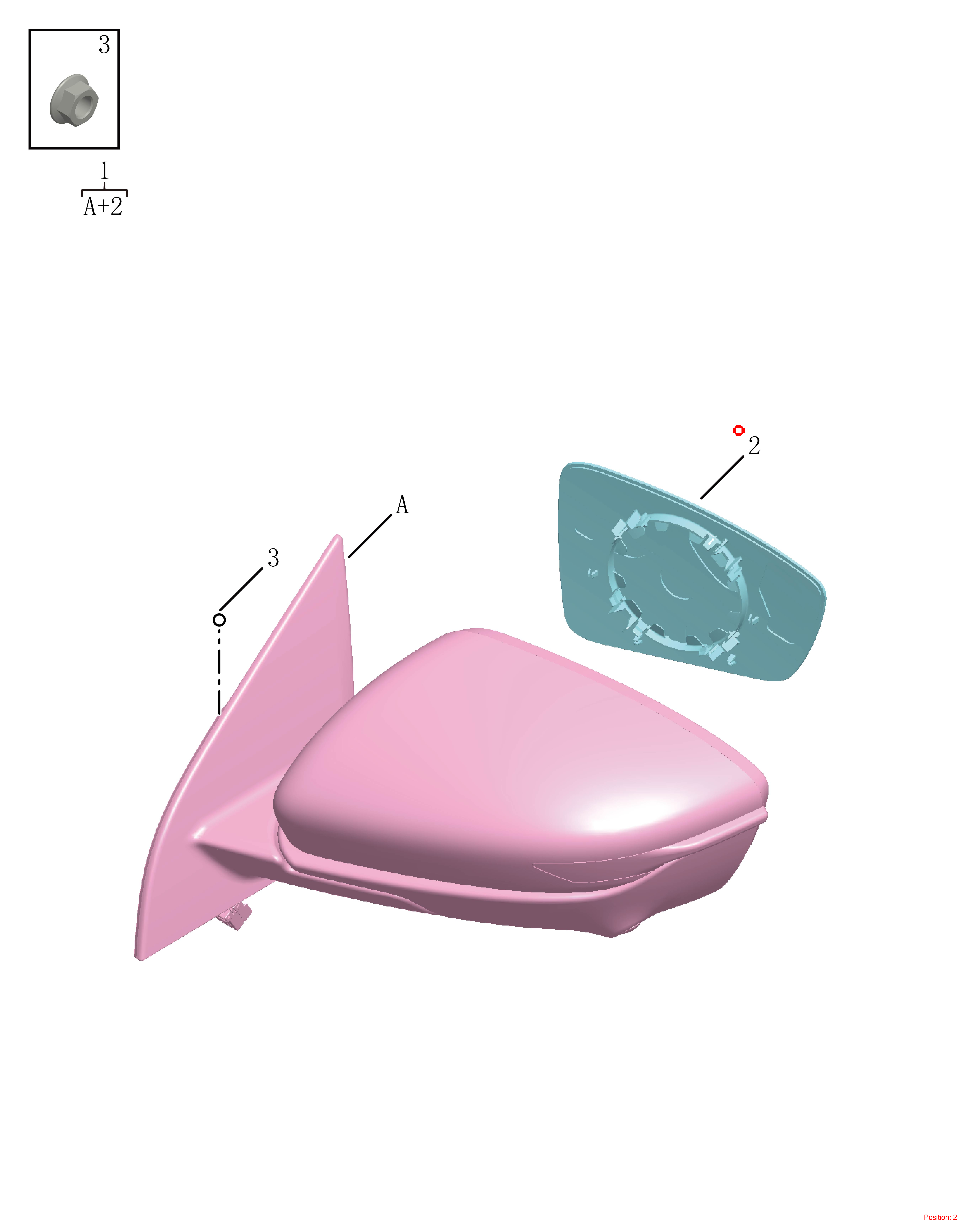 GEELY Reverse mirror glass OEM 6017046800 FOR Binrui 6017046800-GEELY_OEM