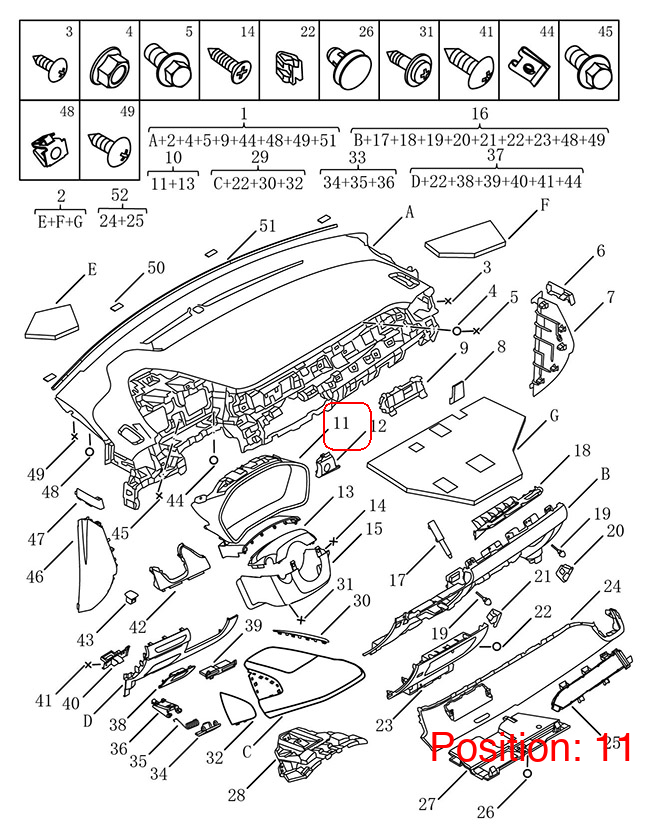 GEELY Combination instrument trim panel OEM 6027117000742 FOR Coolray 6027117000742-GEELY_OEM