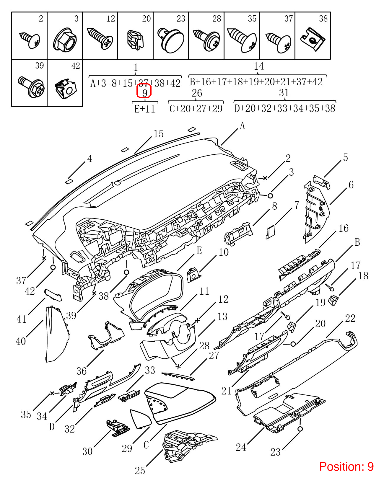 GEELY Combination instrument assembly OEM 6027117100742 FOR Coolray 6027117100742-GEELY_OEM