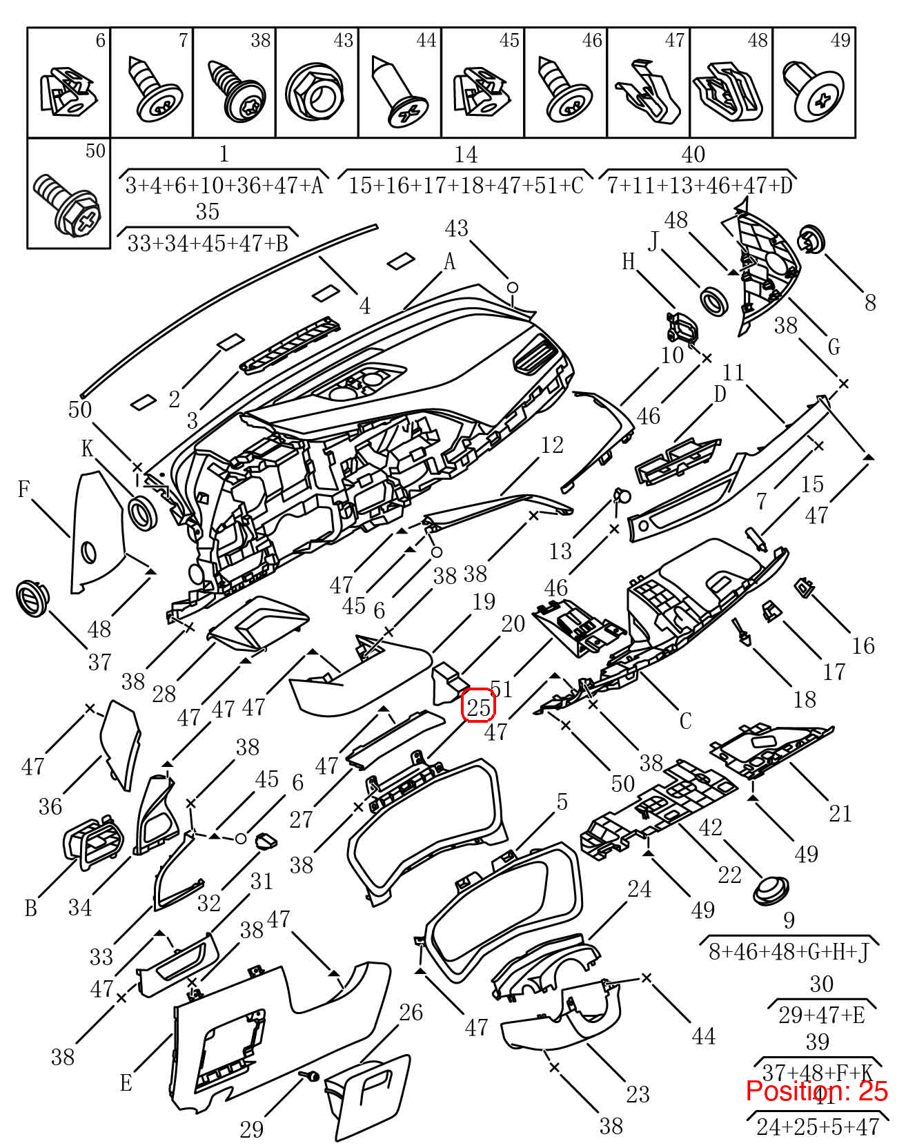 GEELY Combination instrument trim panel OEM 6027141300 FOR Tugella 6027141300-GEELY_OEM
