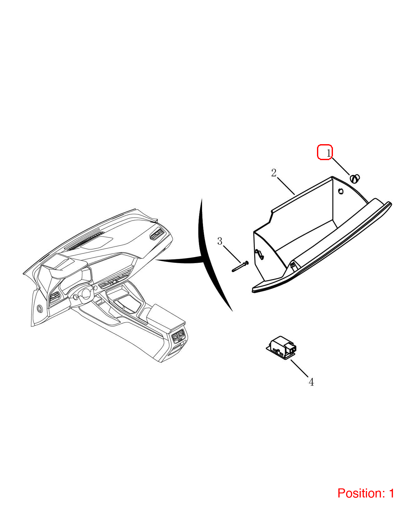 GEELY Glove compartment support rod OEM 6027146100 FOR Tugella 6027146100-GEELY_OEM