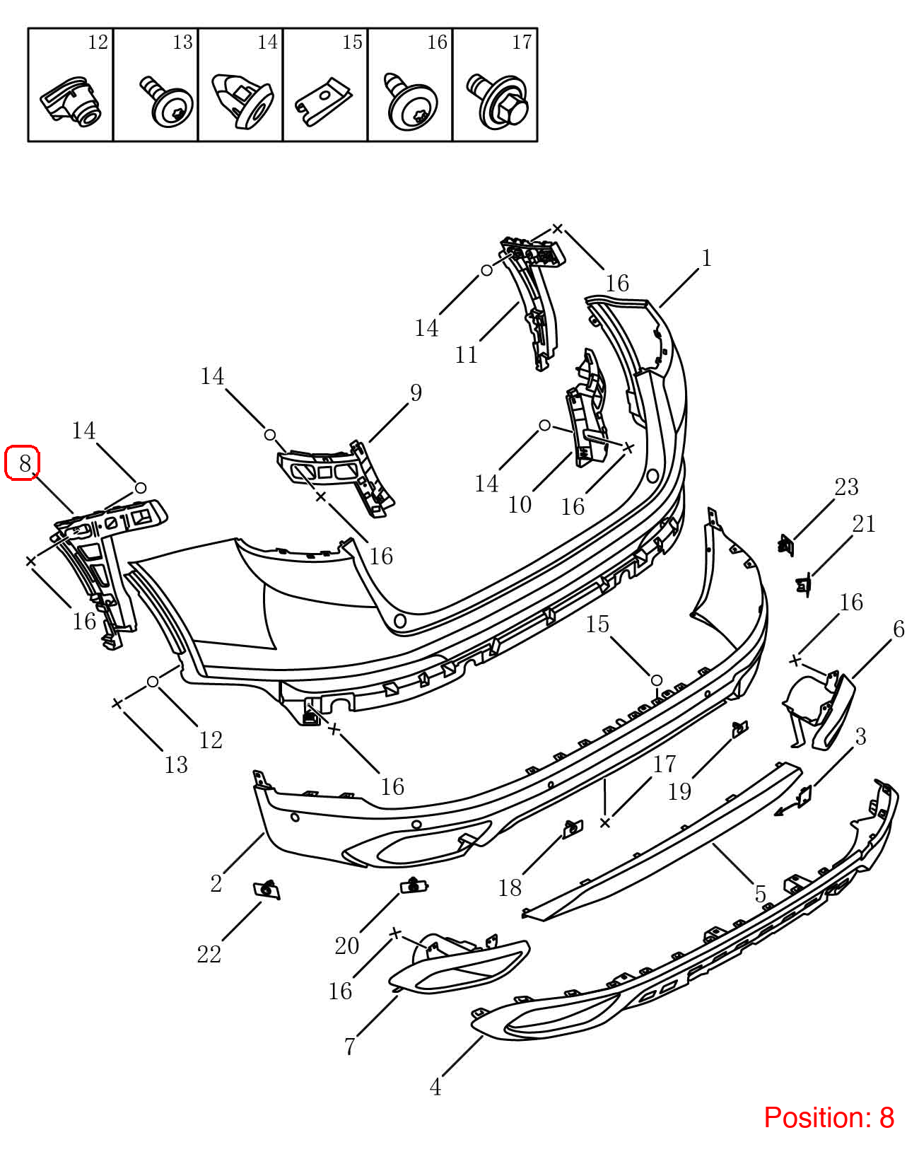 GEELY Bumper Cover Bracket OEM 6044068500 FOR Tugella 6044068500-GEELY_OEM