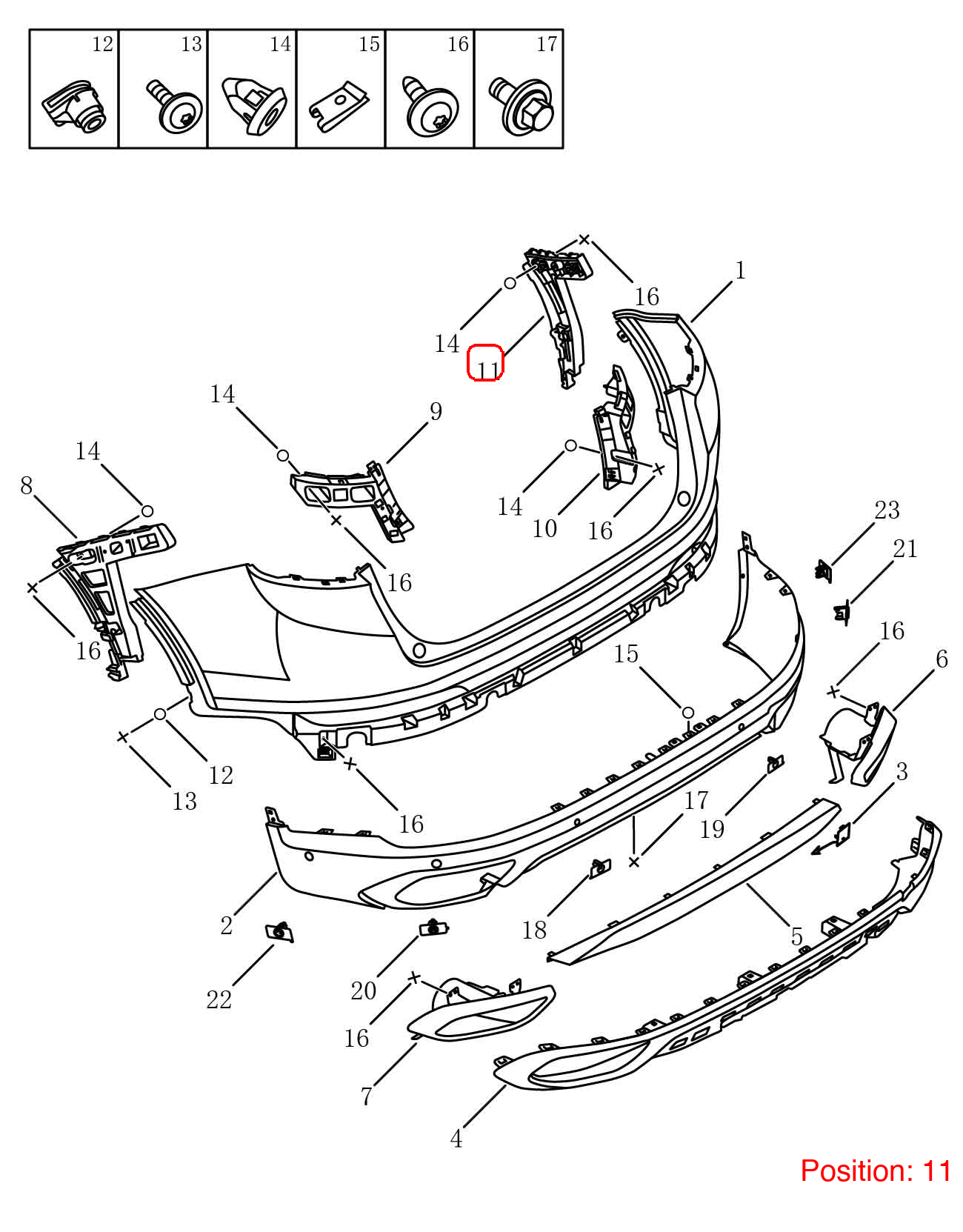 GEELY Bumper Cover Bracket OEM 6044096100 FOR Tugella 6044096100-GEELY_OEM