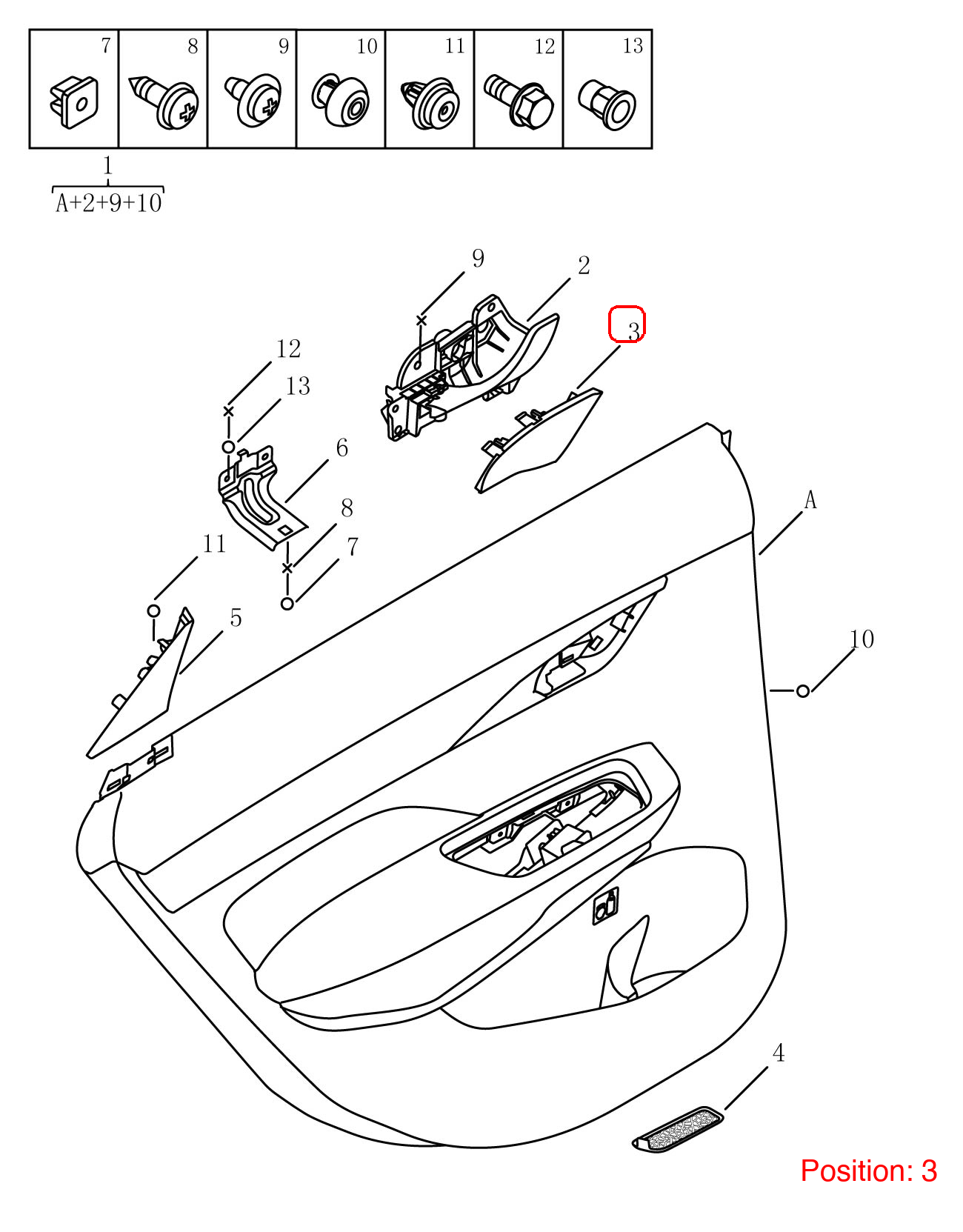 GEELY Door handle trim panel OEM 6049069600742 FOR Binrui 6049069600742-GEELY_OEM