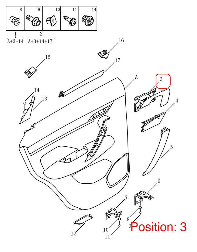 GEELY Door handle OEM 6049073000896 FOR Coolray 6049073000896-GEELY_OEM