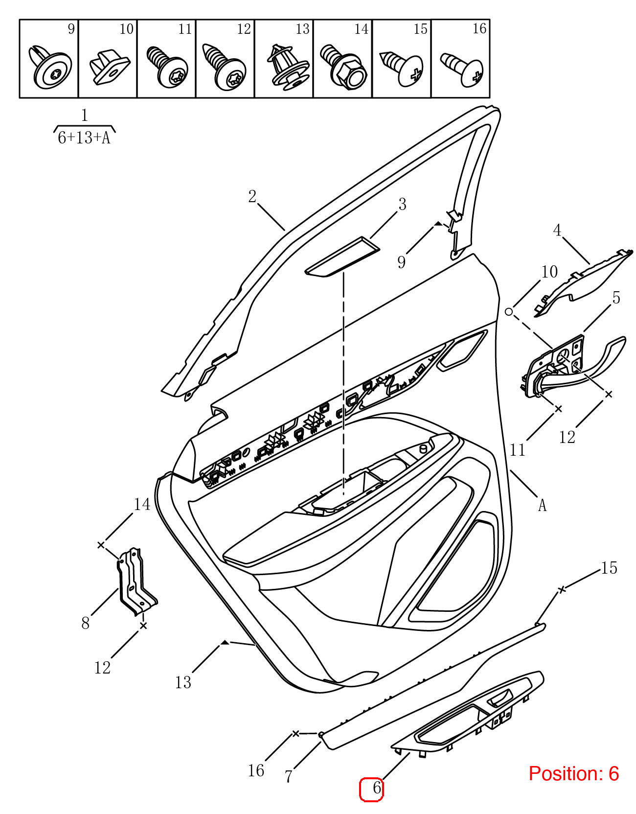 GEELY Door glass switch trim panel OEM 6049089800742 FOR Tugella 6049089800742-GEELY_OEM