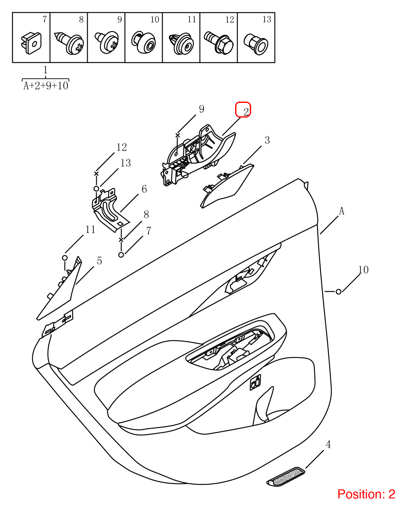 GEELY Door handle OEM 6049123600896 FOR Binrui 6049123600896-GEELY_OEM