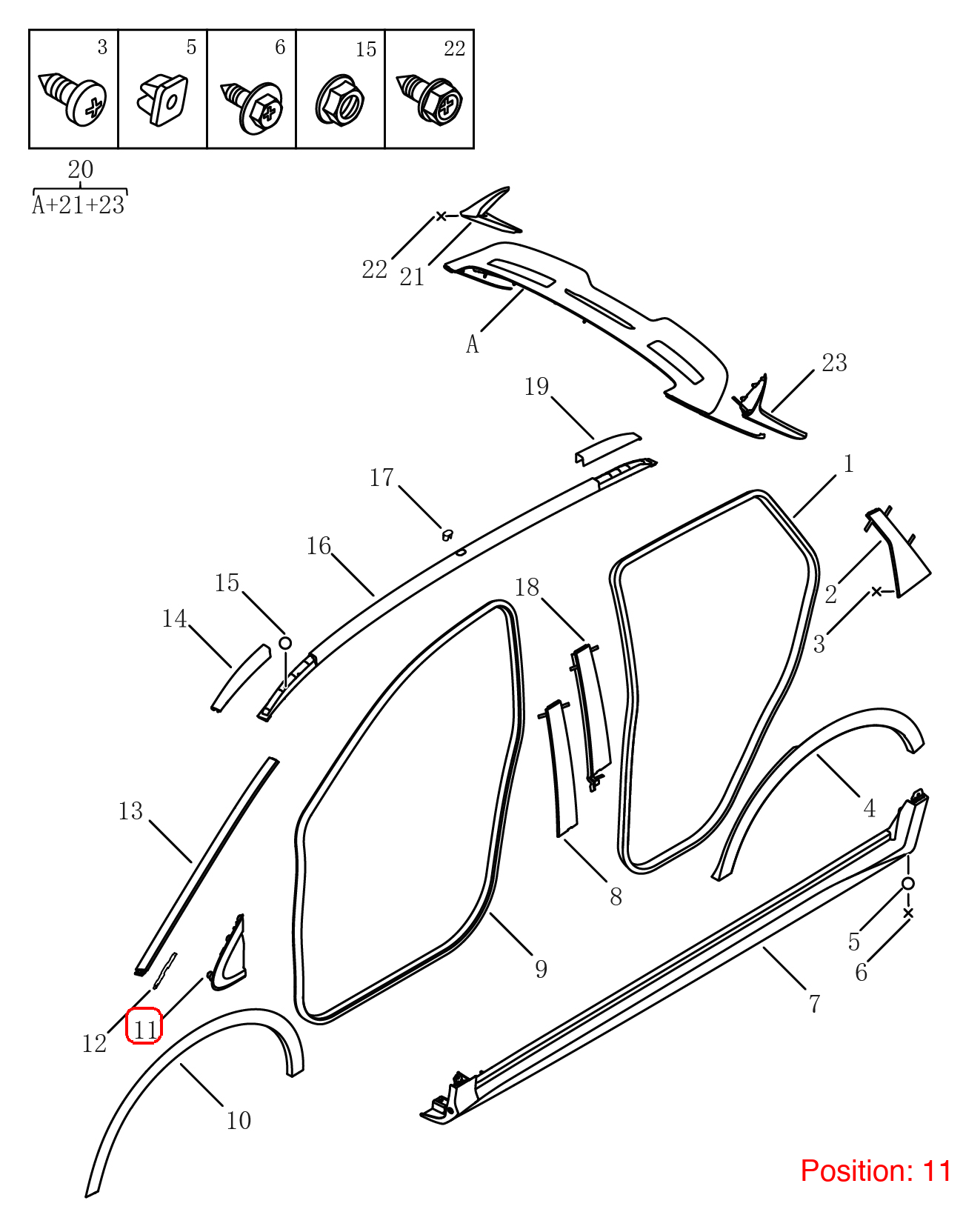 GEELY Fender Trim Strip OEM 6073058000 FOR Coolray 6073058000-GEELY_OEM