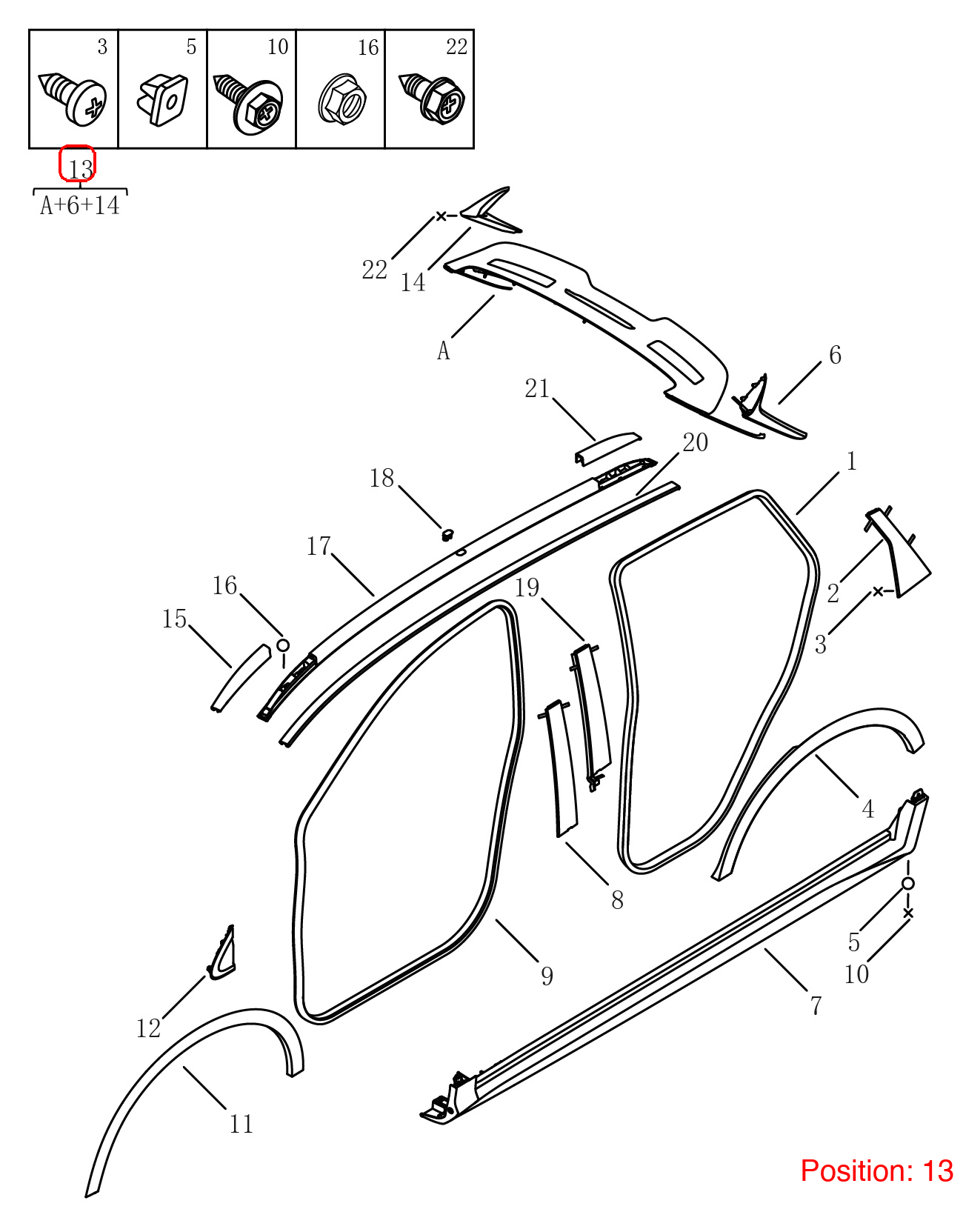 GEELY Tailgate spoiler OEM 6073116500080 FOR Coolray 6073116500080-GEELY_OEM