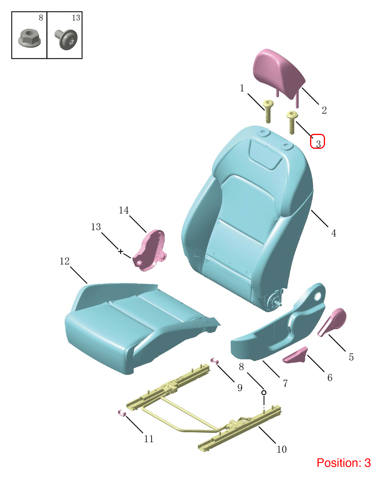 GEELY Seat headrest guide sleeve OEM 6075072600742 FOR Coolray 6075072600742-GEELY_OEM