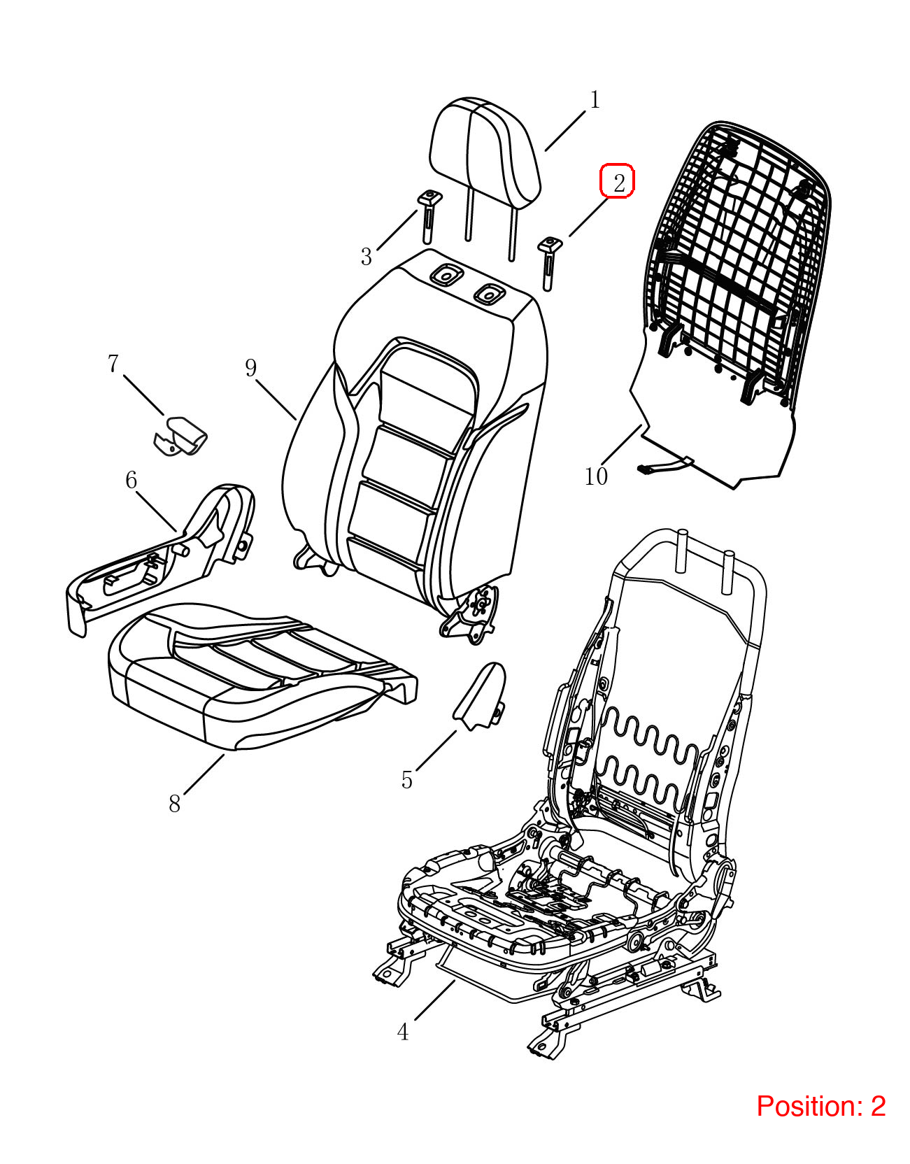 GEELY Seat headrest guide sleeve OEM 6077016900 FOR Emgrand 6077016900-GEELY_OEM
