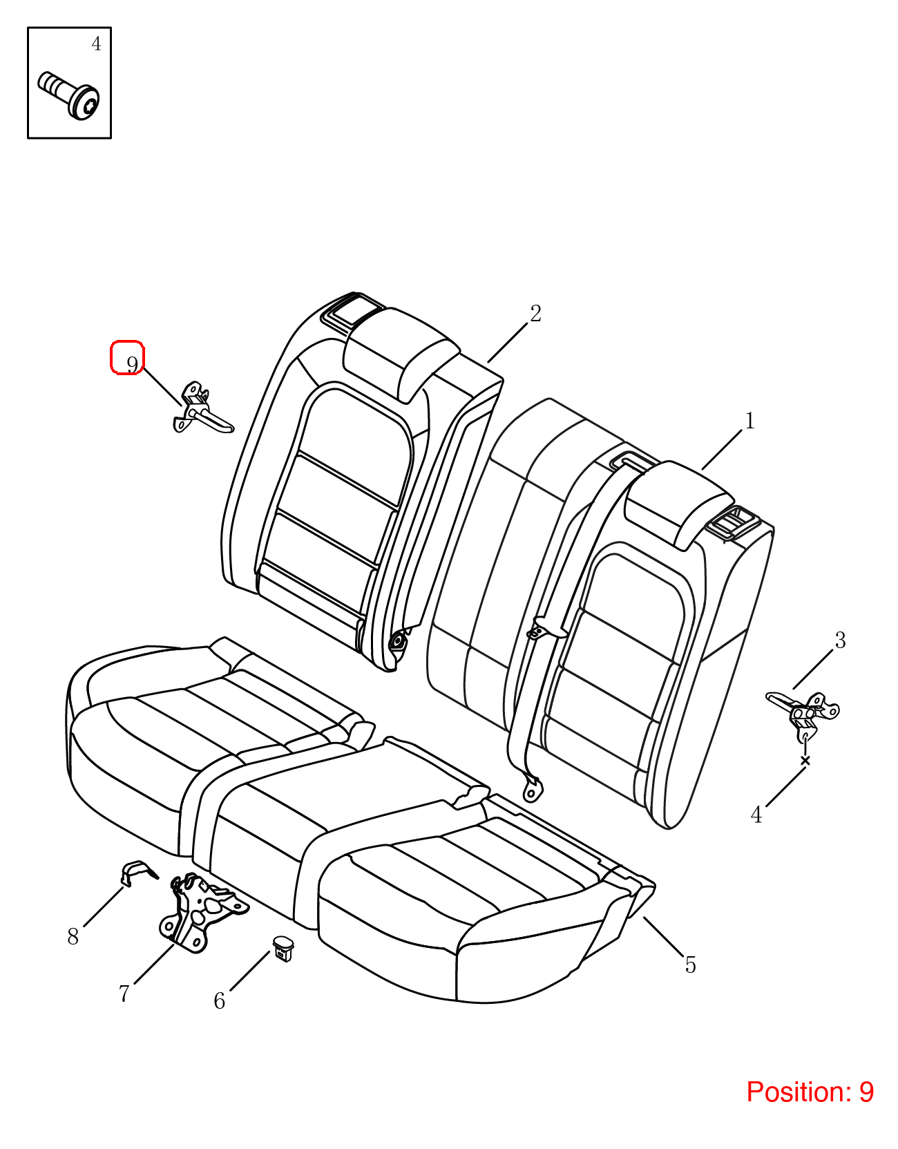 GEELY Seat lock buckle OEM 6086166000 FOR Coolray 6086166000-GEELY_OEM