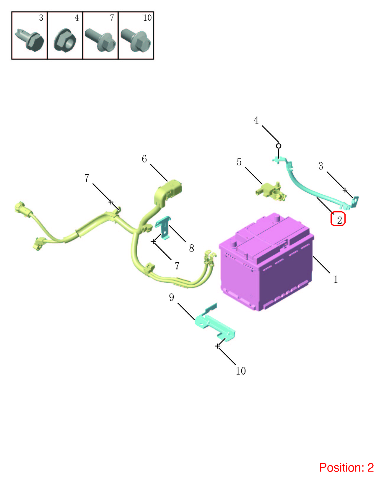 GEELY Battery cable OEM 7048039400 FOR Binrui 7048039400-GEELY_OEM