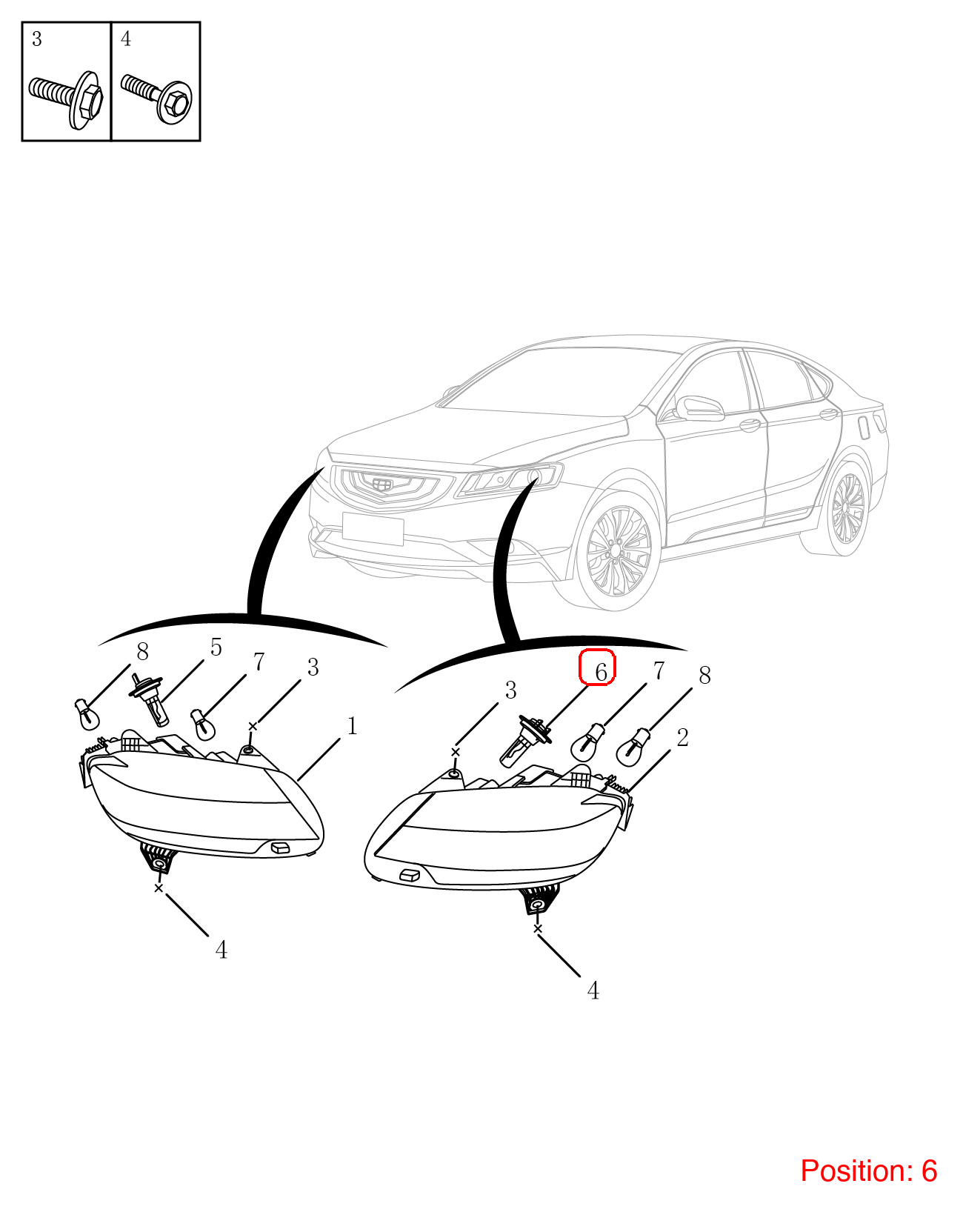 GEELY High beam bulb OEM 7051002200 FOR Emgrand 7051002200-GEELY_OEM
