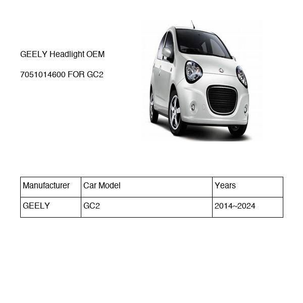 GEELY Headlight OEM 7051014600 FOR GC2 7051014600-GEELY_OEM