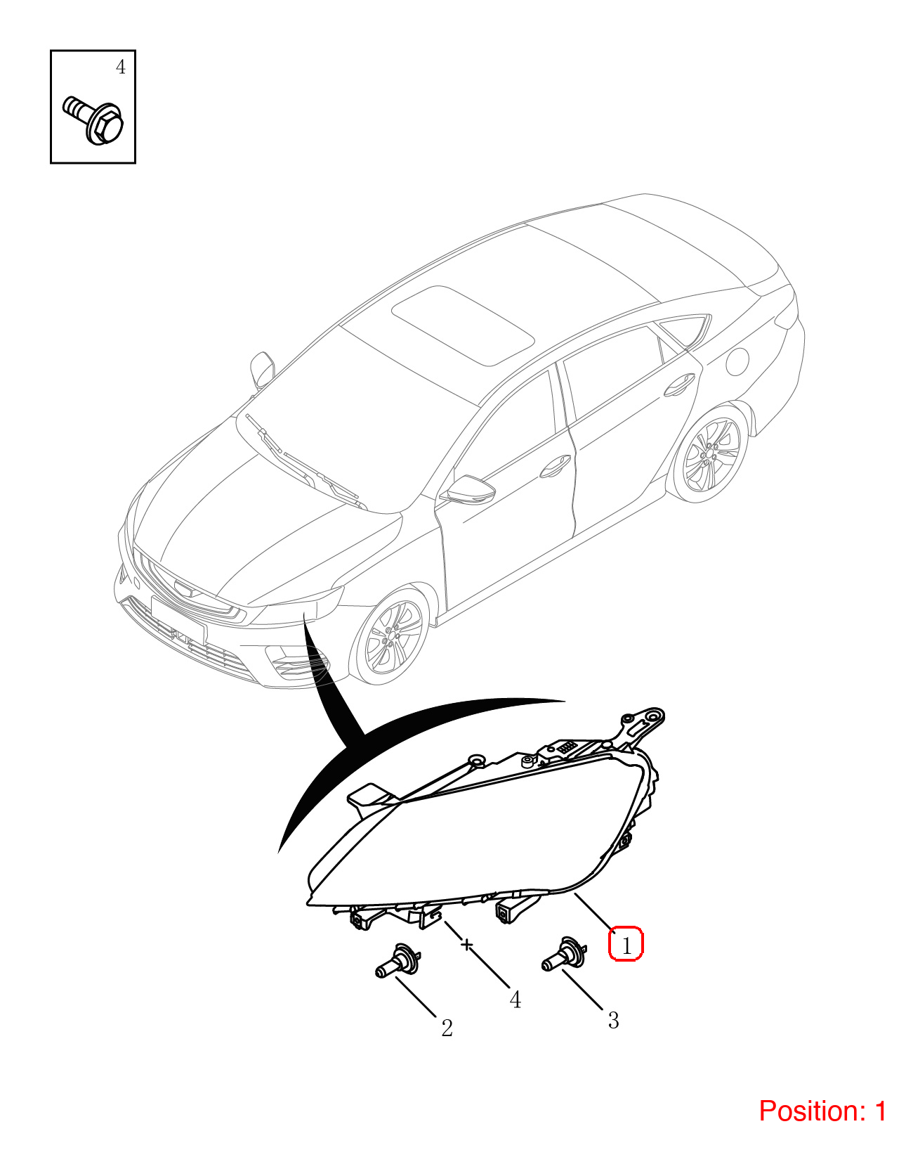 GEELY Headlight OEM 7051023400 FOR Binrui 7051023400-GEELY_OEM