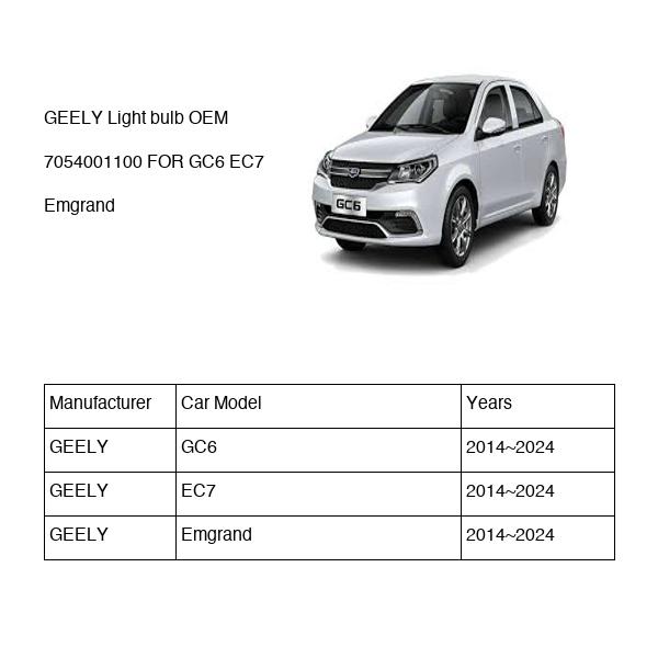 GEELY Light bulb OEM 7054001100 FOR GC6 EC7 Emgrand 7054001100-GEELY_OEM