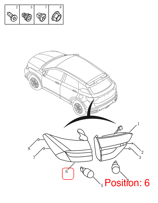 GEELY Taillight OEM 7057525900 FOR Coolray 7057525900-GEELY_OEM