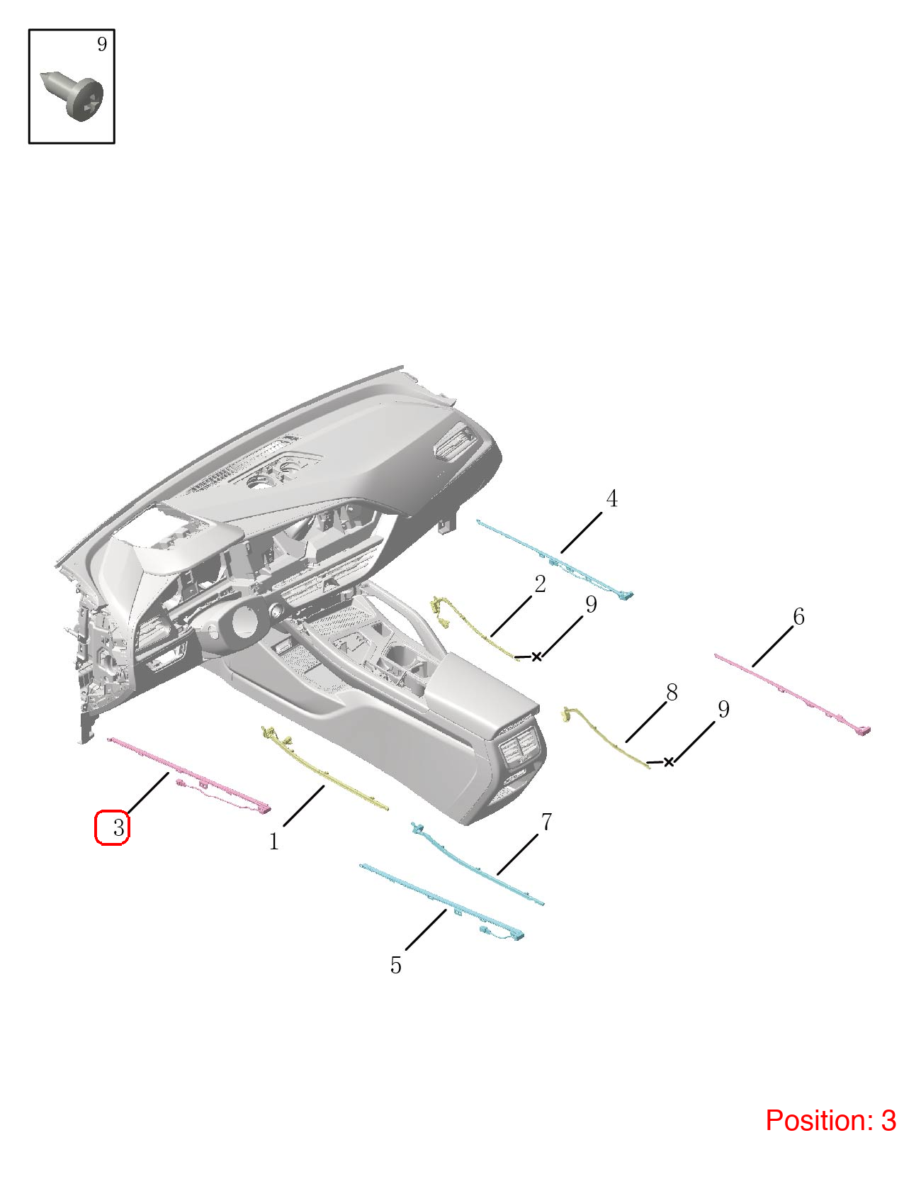 GEELY Ambient lighting OEM 7064005500 FOR Tugella 7064005500-GEELY_OEM