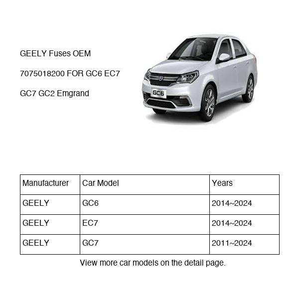GEELY Fuses OEM 7075018200 FOR GC6 EC7 GC7 GC2 Emgrand 7075018200-GEELY_OEM