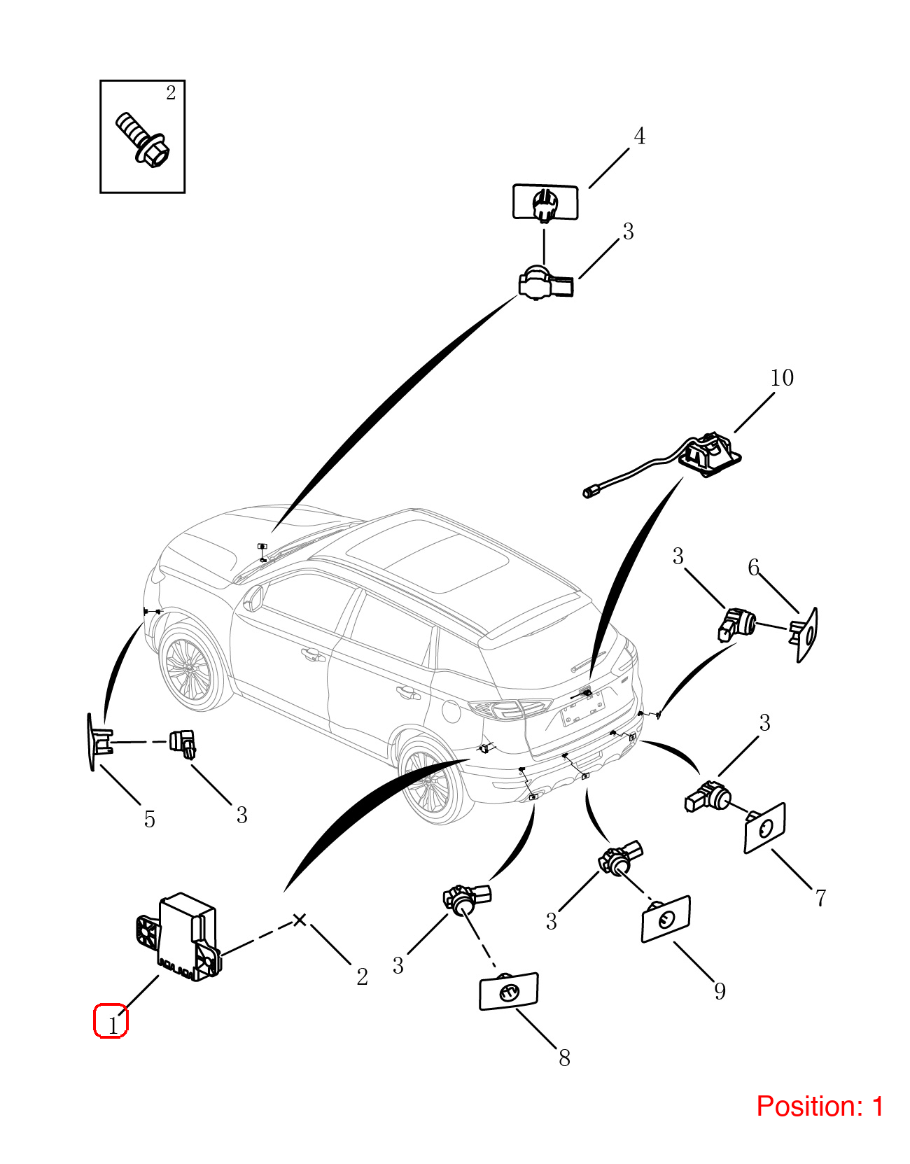 GEELY Reverse radar computer OEM 7088003800 FOR Emgrand 7088003800-GEELY_OEM