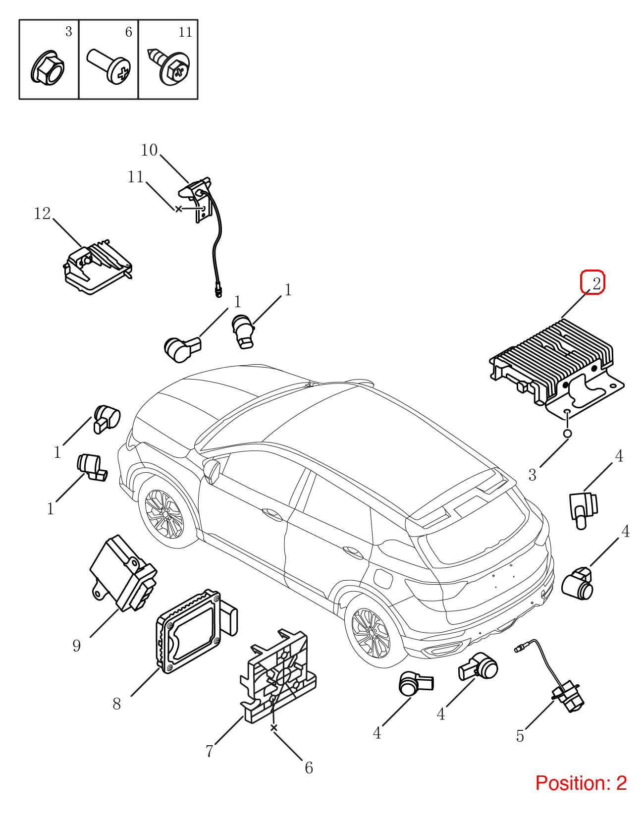 GEELY Reverse radar computer OEM 7088033100 FOR Coolray 7088033100-GEELY_OEM