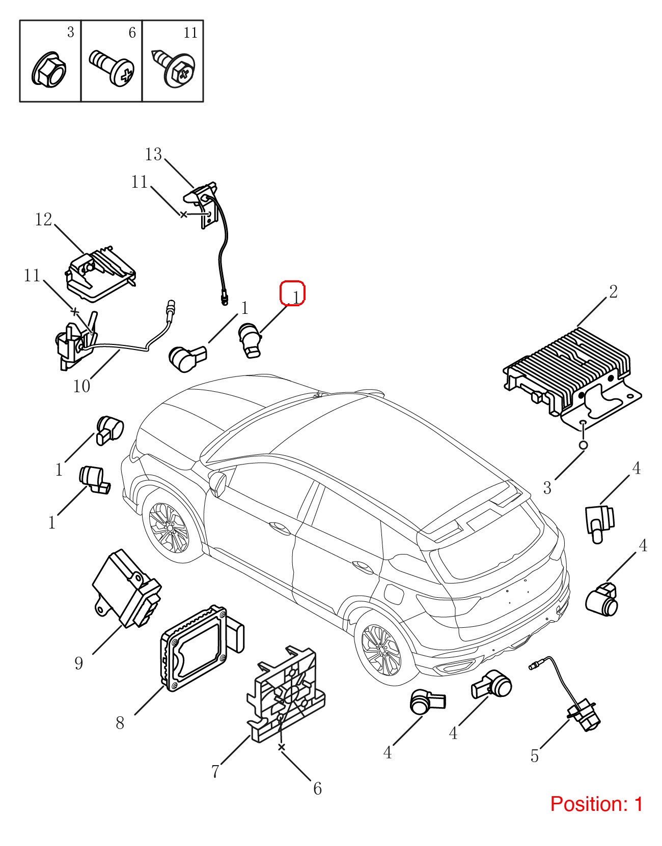 GEELY Parking Sensor OEM 7088033500 FOR Coolray 7088033500-GEELY_OEM