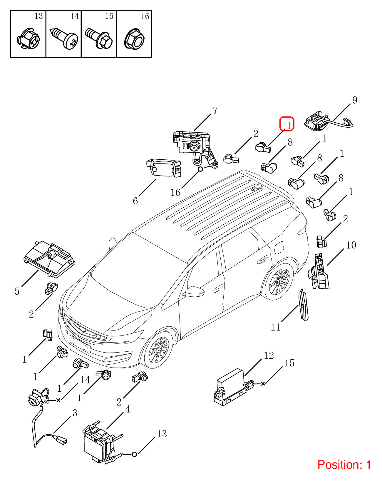 GEELY Parking Sensor OEM 7088034100B04 FOR OKAVANGO 7088034100B04-GEELY_OEM