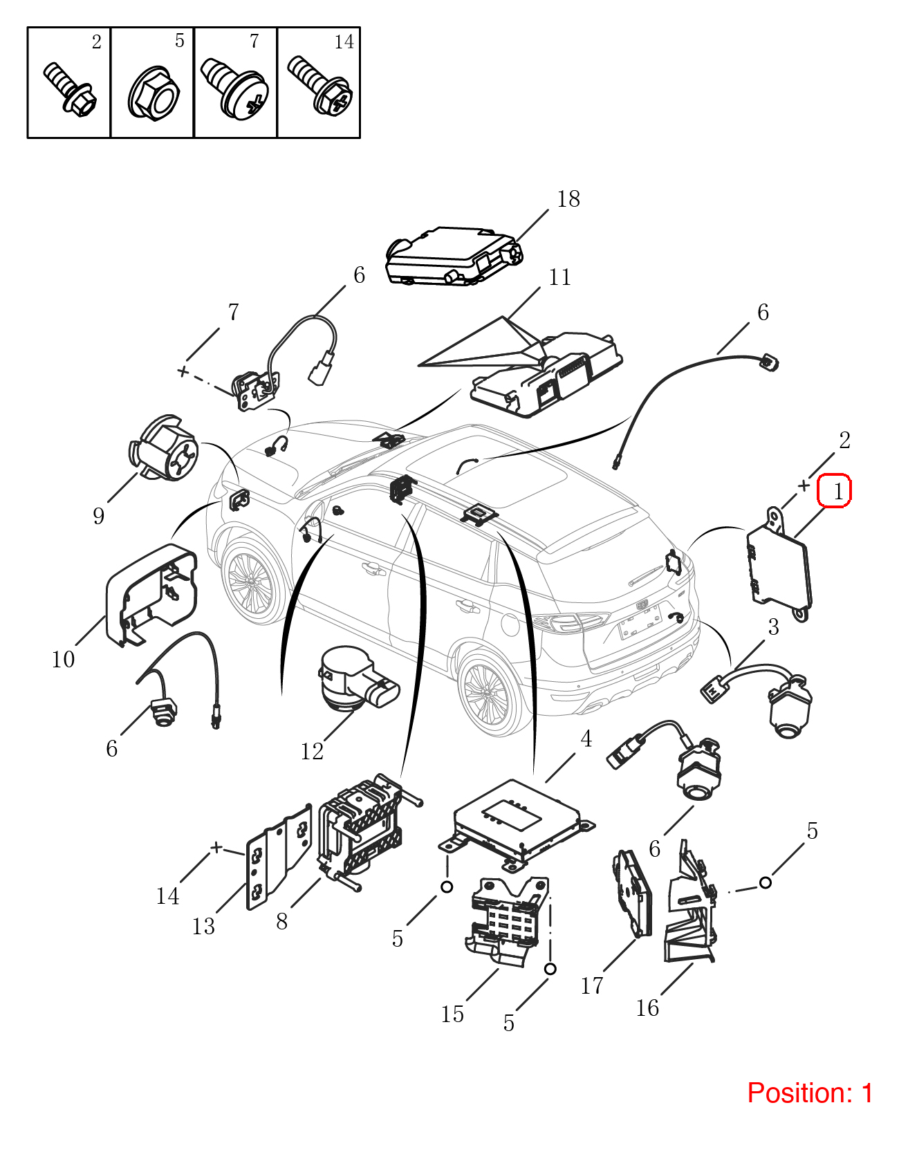 GEELY Reverse radar computer OEM 7088037500 FOR Tugella 7088037500-GEELY_OEM