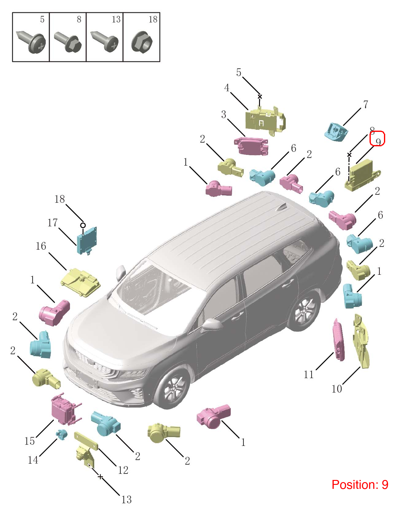 GEELY Reverse radar computer OEM 7088049400 FOR OKAVANGO 7088049400-GEELY_OEM