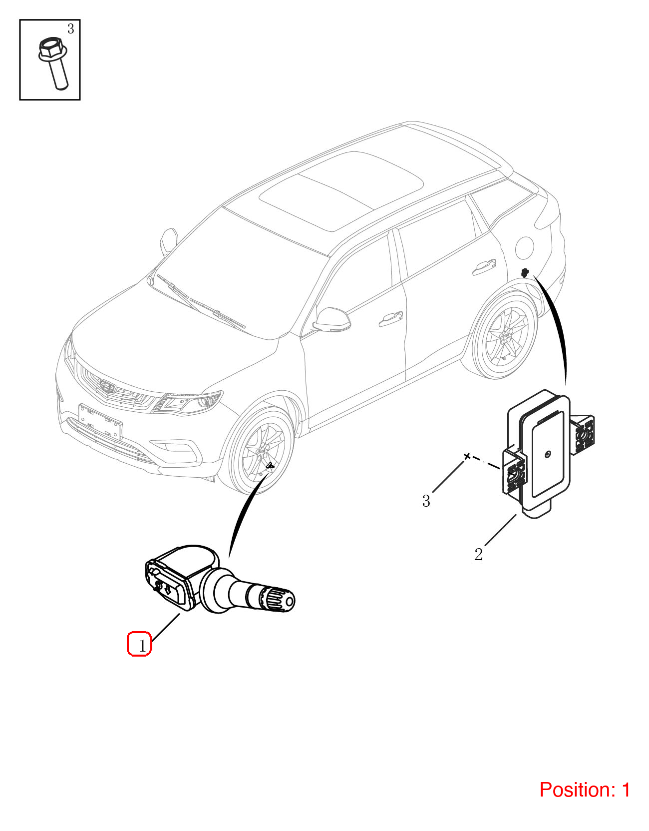 GEELY Tire pressure sensor OEM 7091004000 FOR OKAVANGO 7091004000-GEELY_OEM