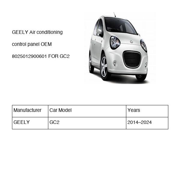 GEELY Air conditioning control panel OEM 8025012900601 FOR GC2 8025012900601-GEELY_OEM