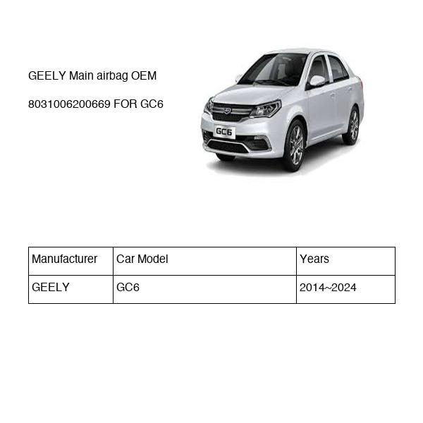 GEELY Main airbag OEM 8031006200669 FOR GC6 8031006200669-GEELY_OEM