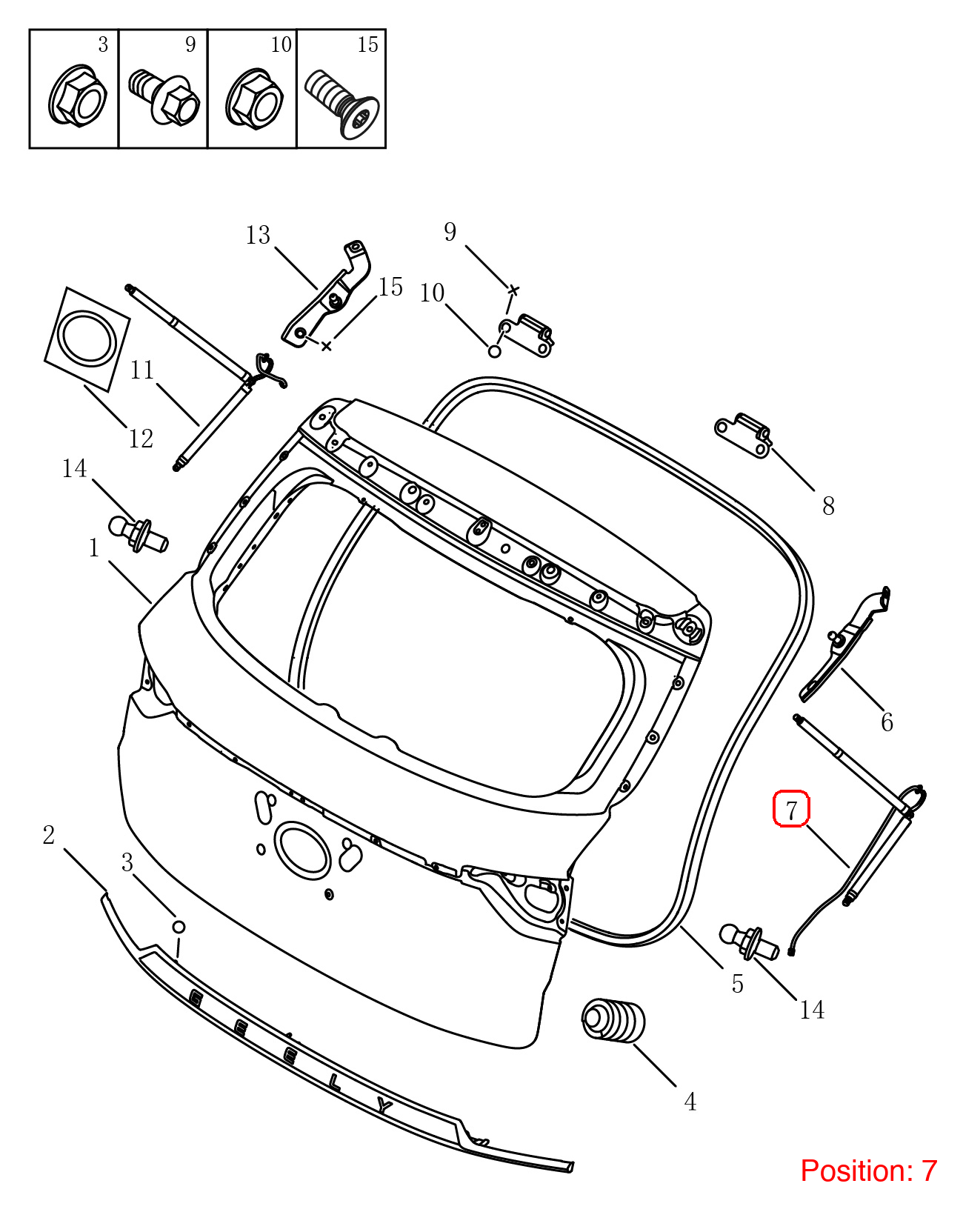 GEELY Tailgate Lift Support OEM 8891425306 FOR Coolray 8891425306-GEELY_OEM