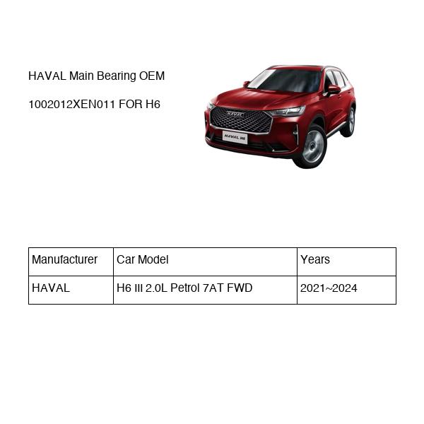 HAVAL Main Bearing OEM 1002012XEN011 FOR H6 1002012XEN011-HAVAL_OEM