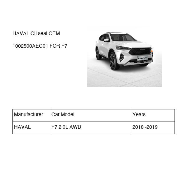 HAVAL Oil seal OEM 1002500AEC01 FOR F7 1002500AEC01-HAVAL_OEM