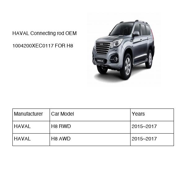 HAVAL Connecting rod OEM 1004200XEC0117 FOR H8 1004200XEC0117-HAVAL_OEM