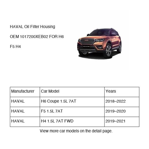 HAVAL Oil Filter Housing OEM 1017200XEB02 FOR H6 F5 H4 1017200XEB02-HAVAL_OEM
