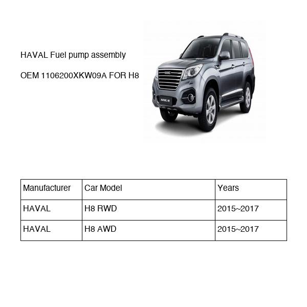 HAVAL Fuel pump assembly OEM 1106200XKW09A FOR H8 1106200XKW09A-HAVAL_OEM