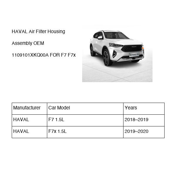 HAVAL Air Filter Housing Assembly OEM 1109101XKQ00A FOR F7 F7x 1109101XKQ00A-HAVAL_OEM