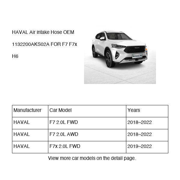 HAVAL Air Intake Hose OEM 1132200AKS02A FOR F7 F7x H6 1132200AKS02A-HAVAL_OEM
