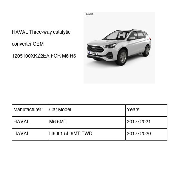 HAVAL Three-way catalytic converter OEM 1205100XKZ2EA FOR M6 H6 1205100XKZ2EA-HAVAL_OEM