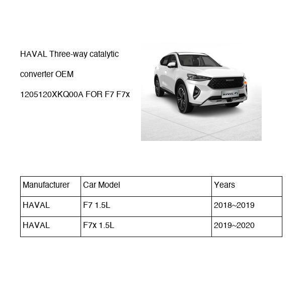 HAVAL Three-way catalytic converter OEM 1205120XKQ00A FOR F7 F7x 1205120XKQ00A-HAVAL_OEM