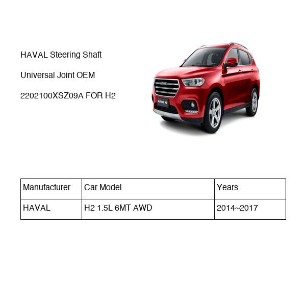 HAVAL Steering Shaft Universal Joint OEM 2202100XSZ09A FOR H2 2202100XSZ09A-HAVAL_OEM